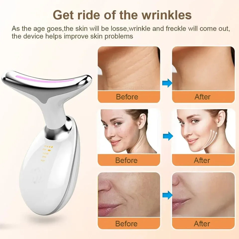 Latest Model with 3 LED modes LED Facial Massager + (Free Mobile Stick Cover) | Face & Neck Lifting & Skin Tightening Tool
