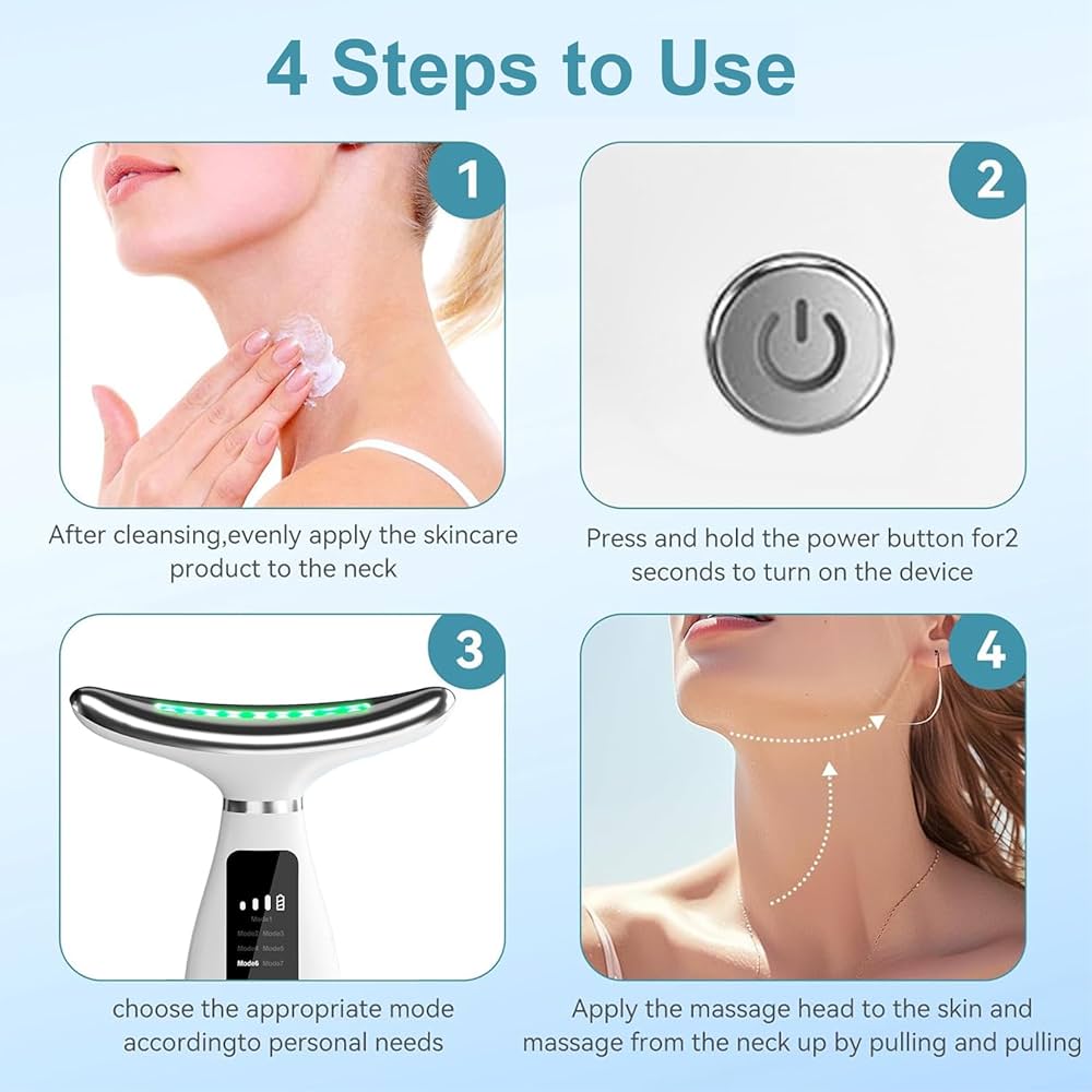 Latest Model with 7 LED modes LED Facial Massager + (Free Mobile Stick Cover) | Face & Neck Lifting & Skin Tightening Tool