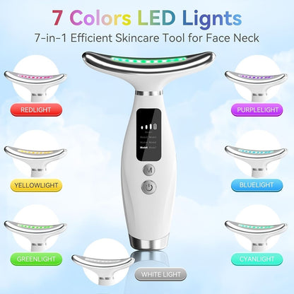 Latest Model with 7 LED modes LED Facial Massager + (Free Mobile Stick Cover) | Face & Neck Lifting & Skin Tightening Tool