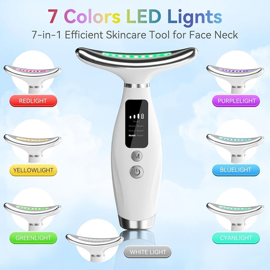 Latest Model with 7 LED modes LED Facial Massager | Face & Neck Lifting & Skin Tightening Tool