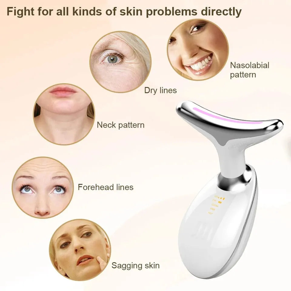 Latest Model with 3 LED modes LED Facial Massager + (Free Mobile Stick Cover) | Face & Neck Lifting & Skin Tightening Tool