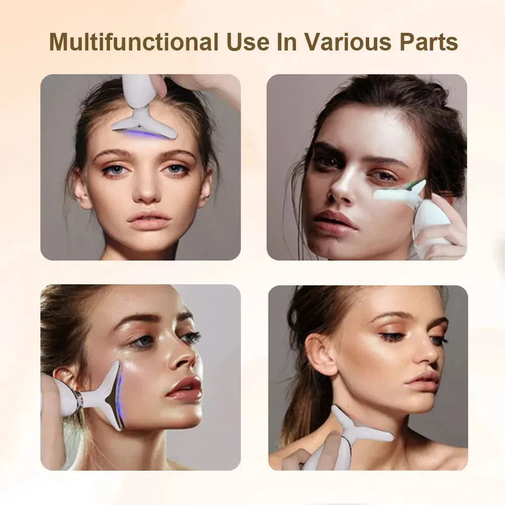 Latest Model with 3 LED modes LED Facial Massager + (Free Mobile Stick Cover) | Face & Neck Lifting & Skin Tightening Tool