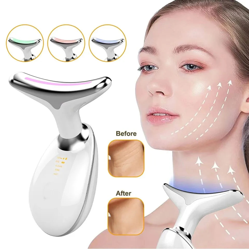 Latest Model with 3 LED modes LED Facial Massager + (Free Mobile Stick Cover) | Face & Neck Lifting & Skin Tightening Tool