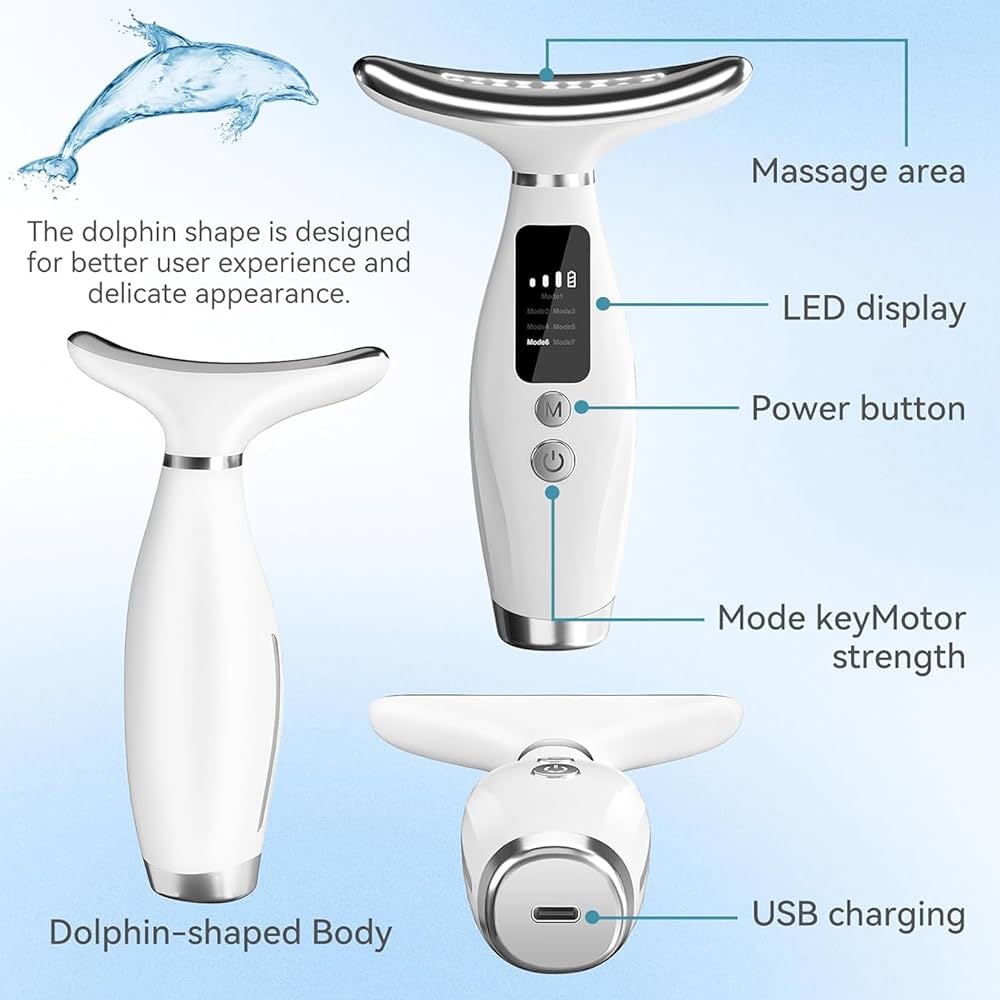 Latest Model with 7 LED modes LED Facial Massager + (Free Mobile Stick Cover) | Face & Neck Lifting & Skin Tightening Tool