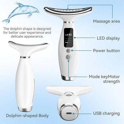 Latest Model with 7 LED modes LED Facial Massager + (Free Mobile Stick Cover) | Face & Neck Lifting & Skin Tightening Tool