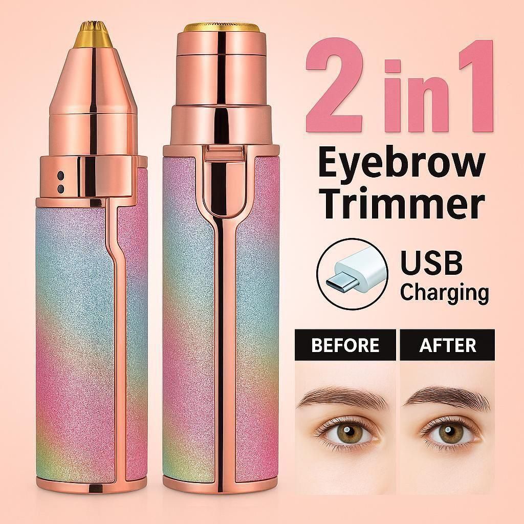2-in-1 Eyebrow Trimmer & Facial Hair Remover | Painless & Portable