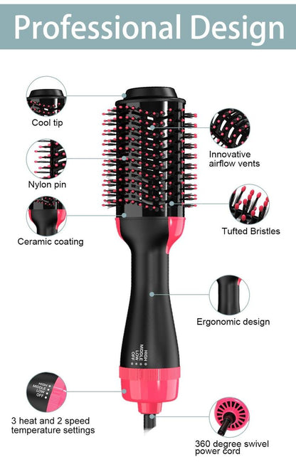 4-in-1 One Step Hot Air Brush | Dryer, Straightener & Volumizer